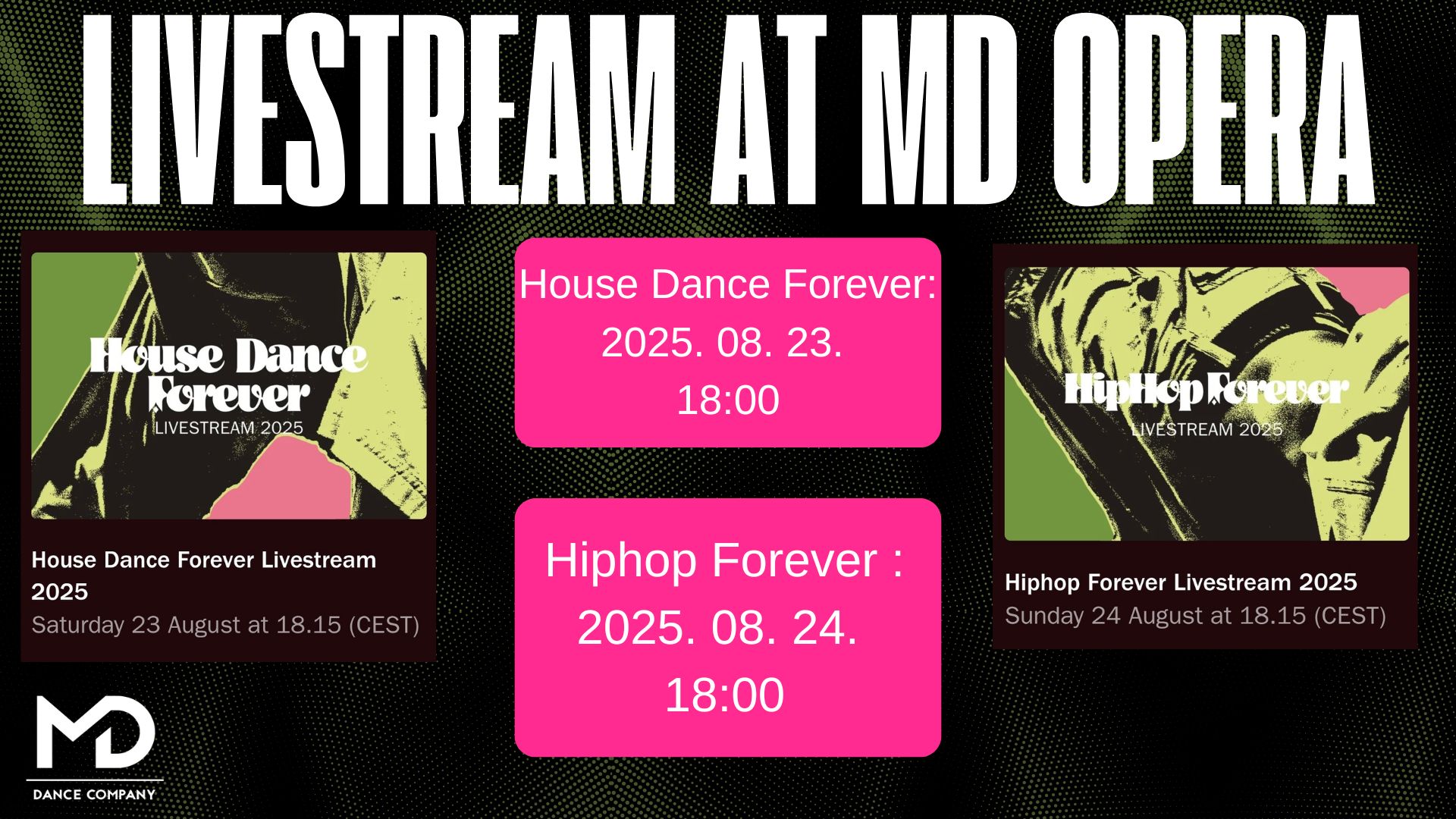 Hip-hop Forever és House Dance Forever élő közvetítés az MD-ben!